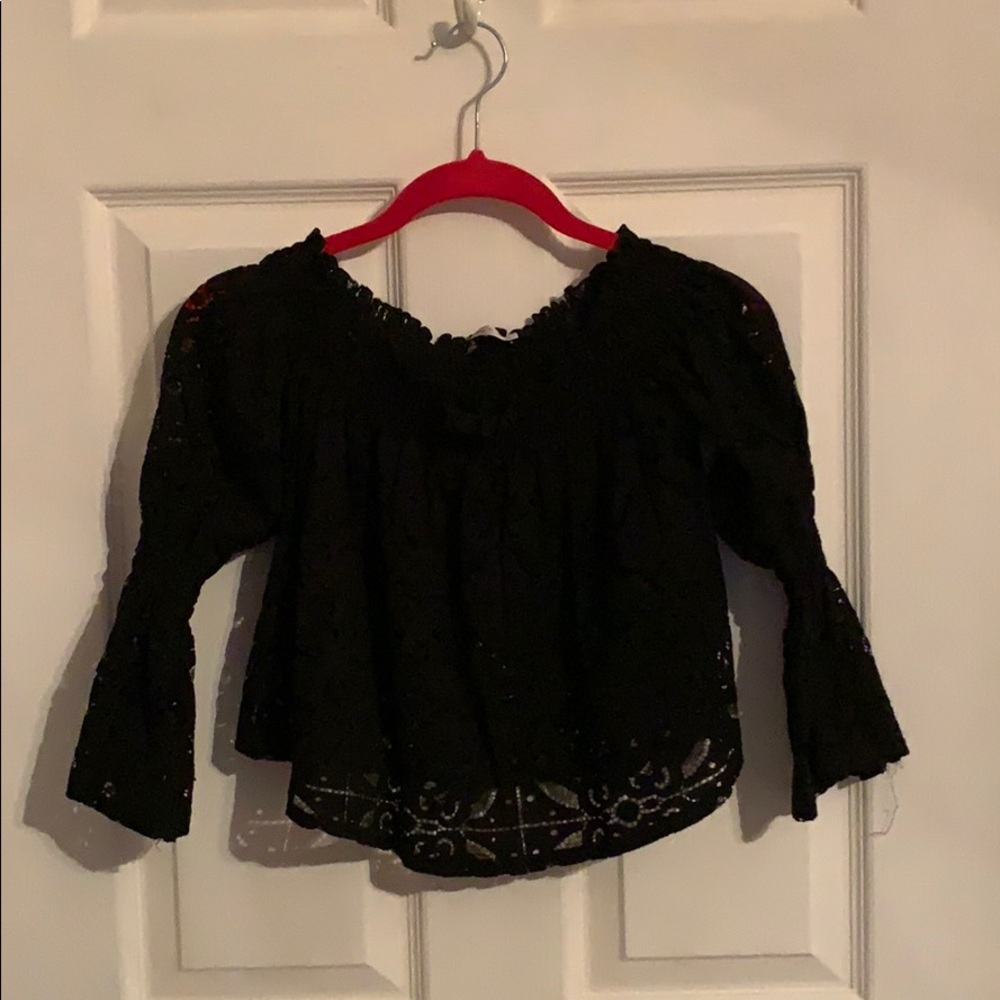 Black Lace Crop Top